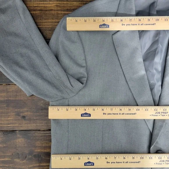 Saddelbred Men's Sport Coat Blazer Two Button Gray Polyester Viscose‎ 48R